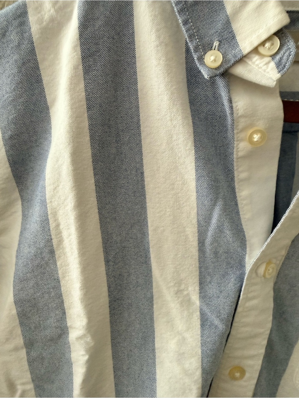 Everlane Women’s Organic Cotton Blue White Striped Shirt Size M - Picture 3 of 5